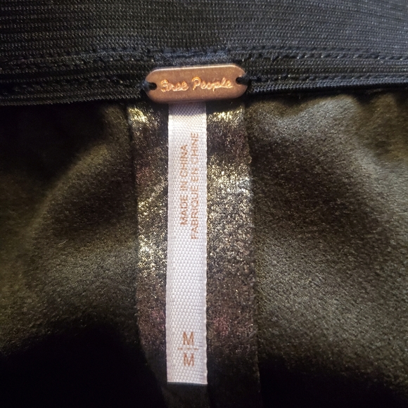 Free People Vegan Leather Gold Track Pants - Picture 6 of 7